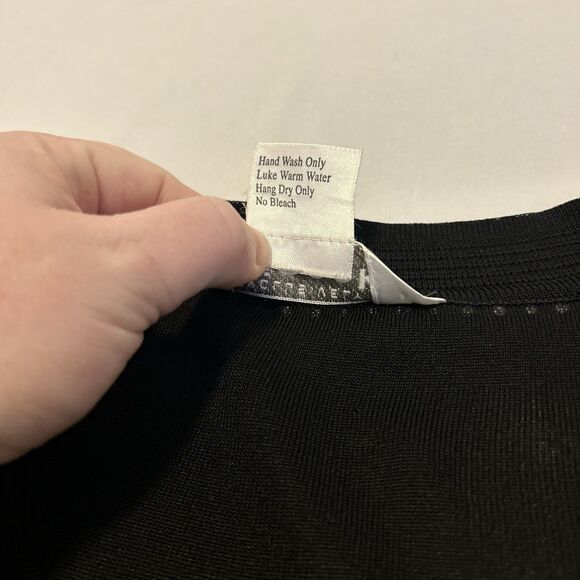 Exclusively Misook Black Cardigan Jeweled Formal Clasp Acrylic Solid - Size 3X - Picture 6 of 11